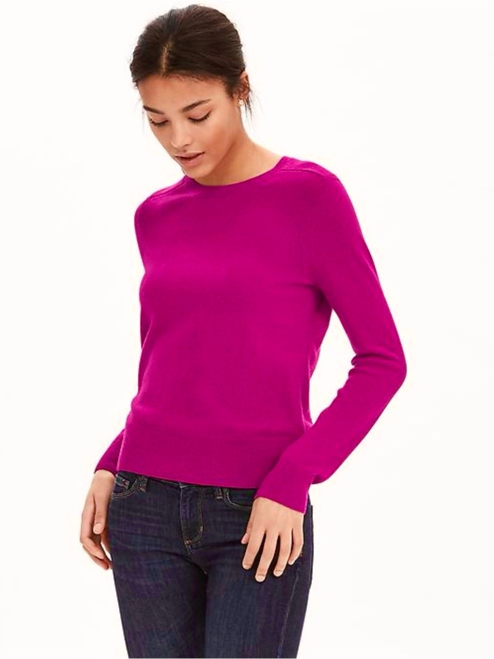 Banana Republic silk/cashmere hot pink sweater